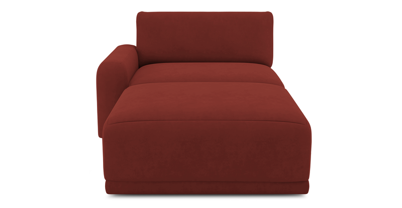 Carle single seat with left armrest and Ottoman - velvet