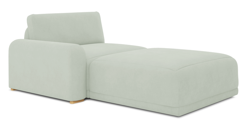 Carle single seat with left armrest and Ottoman - velvet