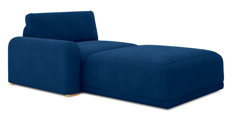 Carle single seat with left armrest and Ottoman - velvet