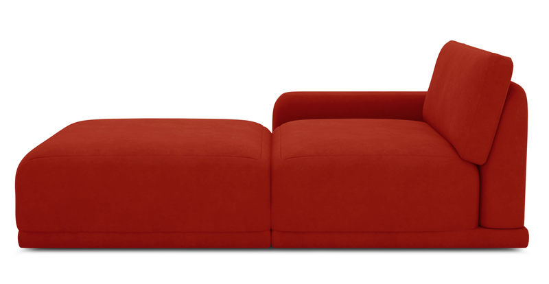 Carle single seat with left armrest and Ottoman - velvet