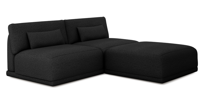 Carle 3-seater without arm and Ottoman - Bouclé