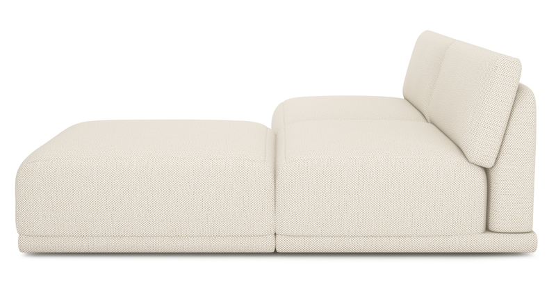 Carle 3-seater without arm and Ottoman - natural fabric