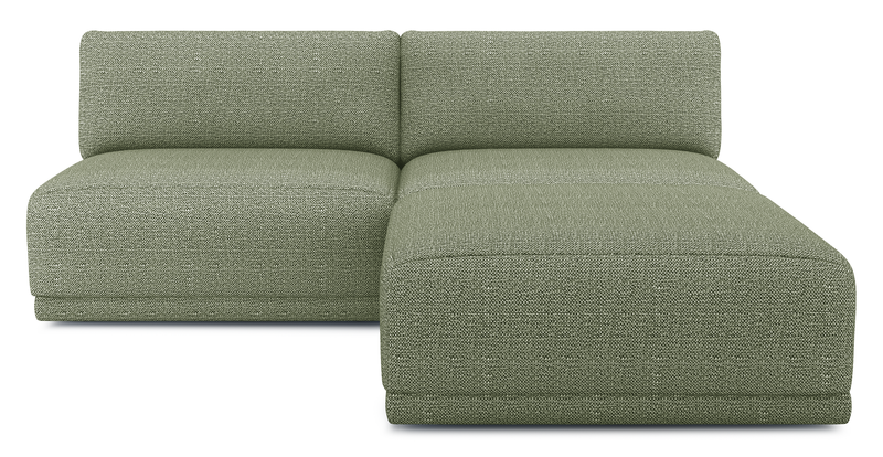 Carle 3-seater without arm and Ottoman - natural fabric