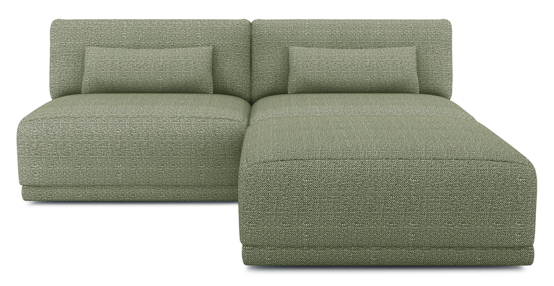 Carle 3-seater without arm and Ottoman - natural fabric