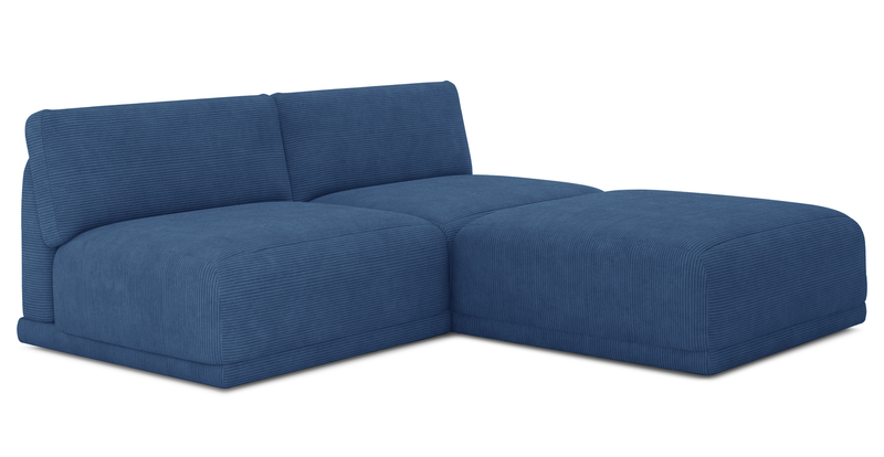 Carle 3-seater without arm and Ottoman - Cord velour