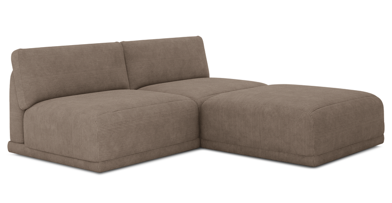 Carle 3-seater without arm and Ottoman - Cord velour