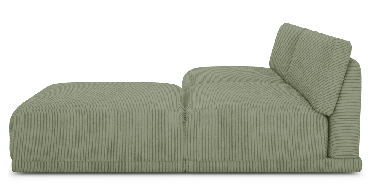 Carle 3-Sitzer Ohne Arm und Hocker - Cord Velours