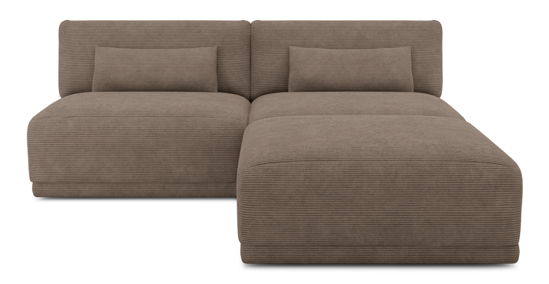 Carle 3-seater without arm and Ottoman - Cord velour