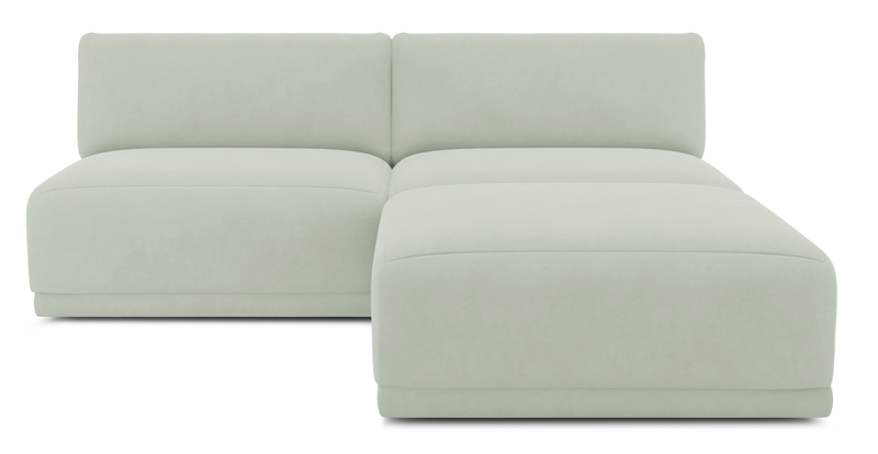 Carle 3-seater without arm and Ottoman - velvet