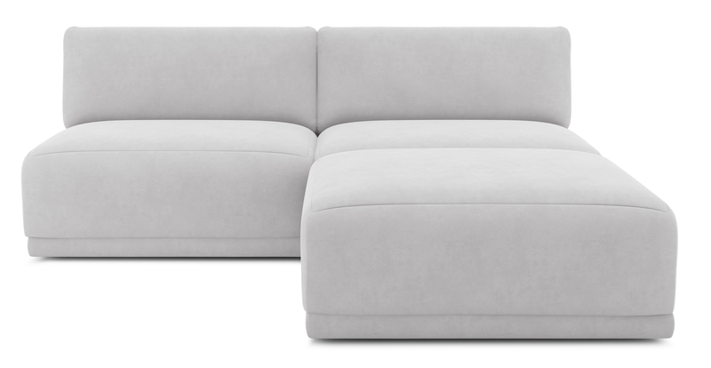 Carle 3-seater without arm and Ottoman - velvet