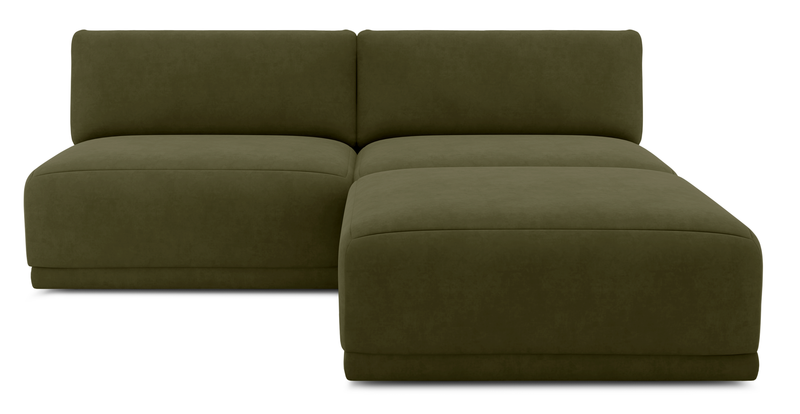 Carle 3-seater without arm and Ottoman - velvet