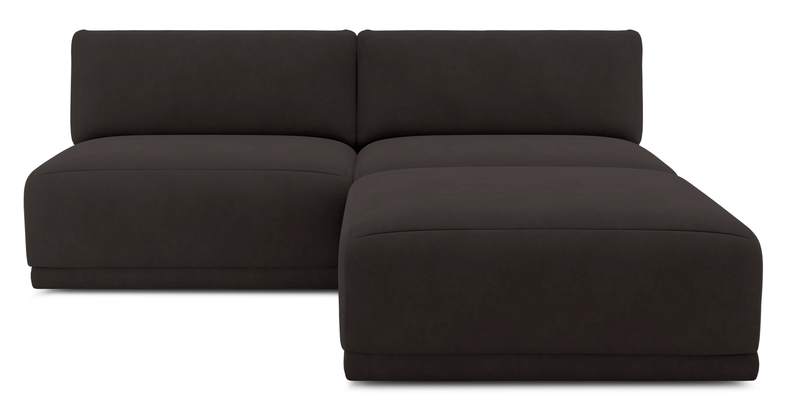 Carle 3-seater without arm and Ottoman - velvet