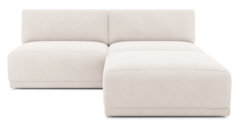 Carle 3-seater without arm and Ottoman - velvet