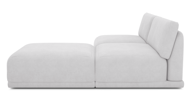 Carle 3-seater without arm and Ottoman - velvet