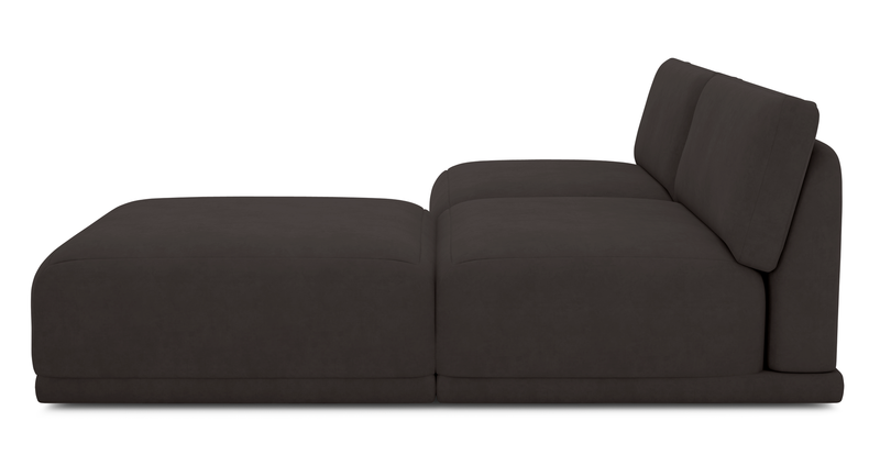 Carle 3-seater without arm and Ottoman - velvet