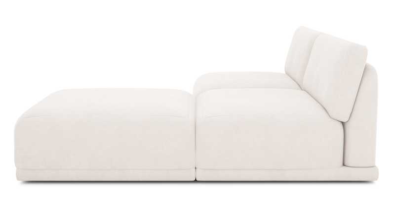 Carle 3-seater without arm and Ottoman - velvet