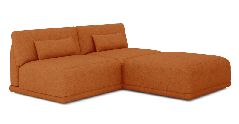 Carle 3-seater without arm and Ottoman - Performance fabric