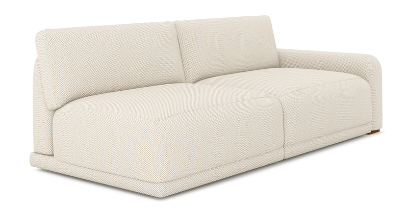 Carle 3-seater with right armrest - natural fabric