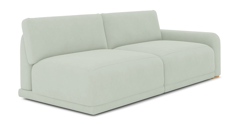 Carle 3-seater with right armrest - velvet