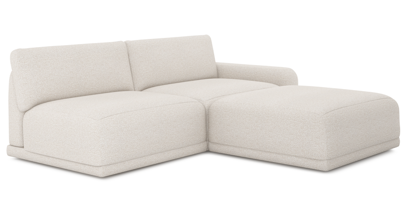 Carle 3-seater with right armrest and Ottoman - Bouclé