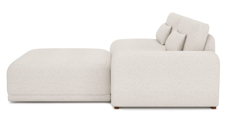 Carle 3-seater with right armrest and Ottoman - Bouclé