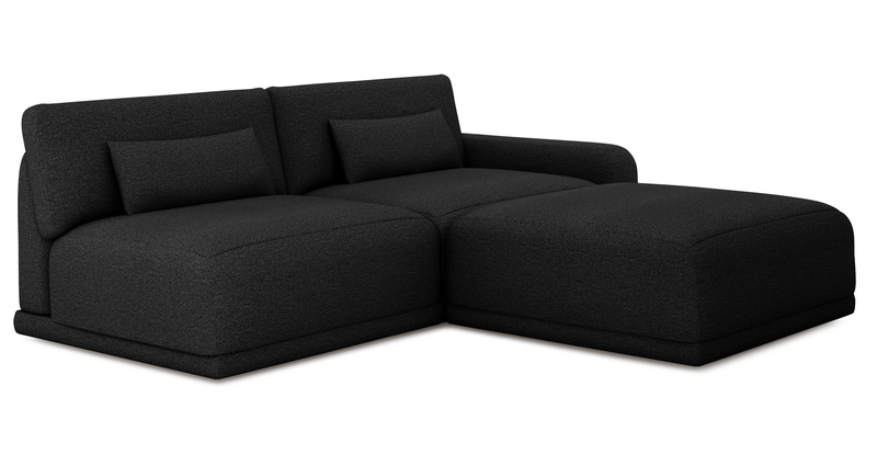 Carle 3-seater with right armrest and Ottoman - Bouclé