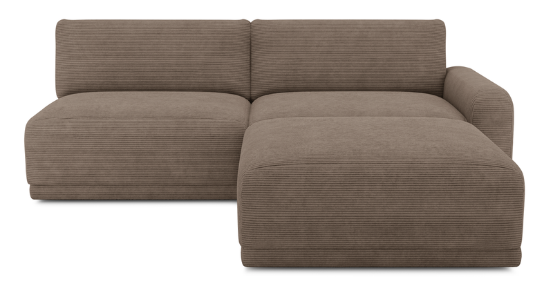 Carle 3-seater with right armrest and Ottoman - Cord velour