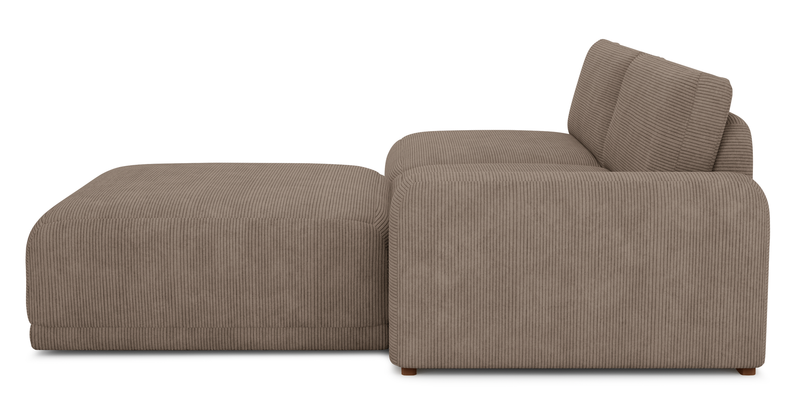 Carle 3-seater with right armrest and Ottoman - Cord velour