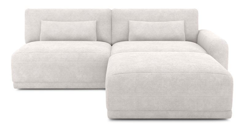 Carle 3-seater with right armrest and Ottoman - Cord velour