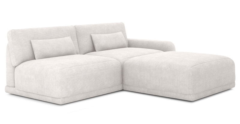 Carle 3-seater with right armrest and Ottoman - Cord velour