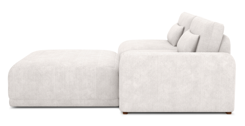 Carle 3-seater with right armrest and Ottoman - Cord velour