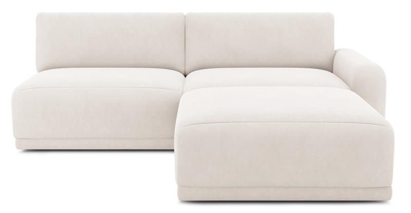 Carle 3-seater with right armrest and Ottoman - velvet