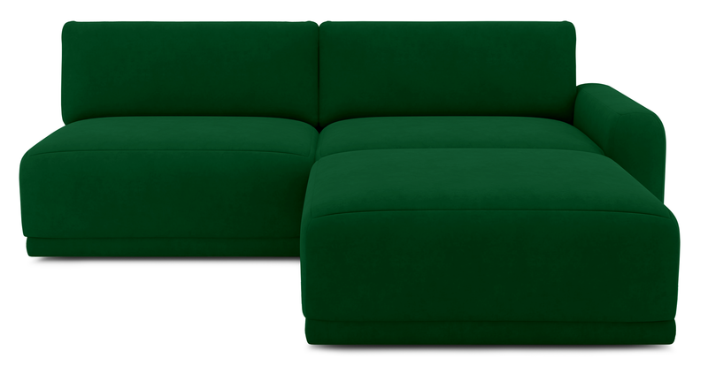 Carle 3-seater with right armrest and Ottoman - velvet