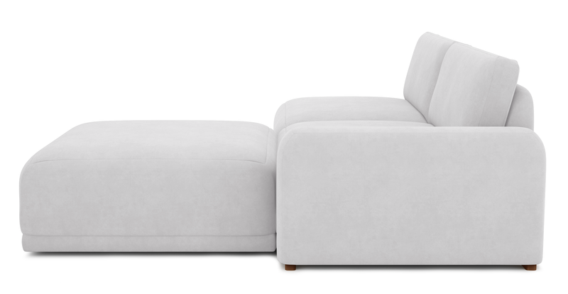 Carle 3-seater with right armrest and Ottoman - velvet