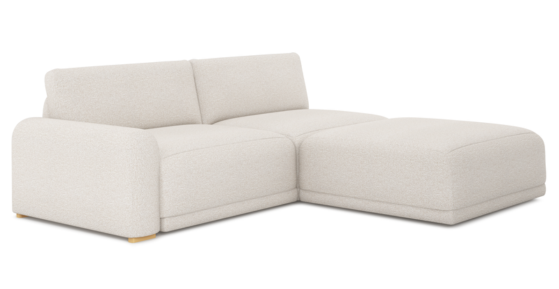 Carle 3-seater with left armrest and Ottoman - Bouclé