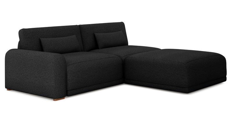 Carle 3-seater with left armrest and Ottoman - Bouclé