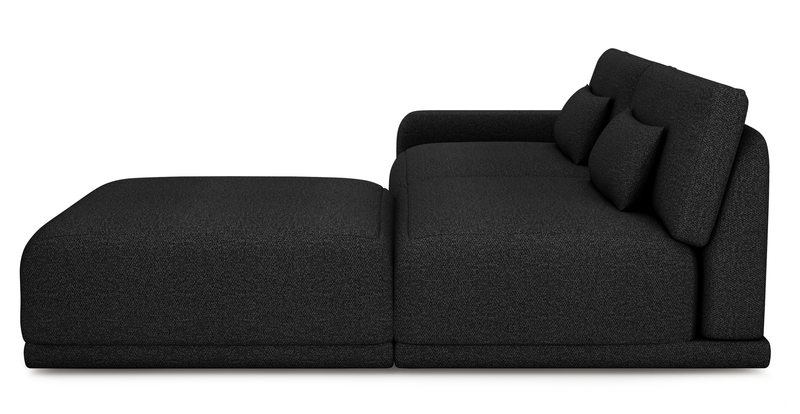 Carle 3-seater with left armrest and Ottoman - Bouclé