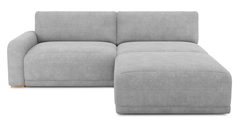 Carle 3-seater with left armrest and Ottoman - Cord velour