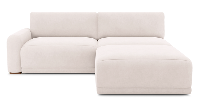 Carle 3-seater with left armrest and Ottoman - velvet