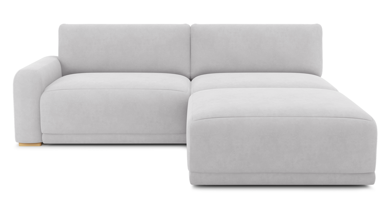 Carle 3-seater with left armrest and Ottoman - velvet