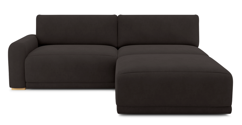 Carle 3-seater with left armrest and Ottoman - velvet