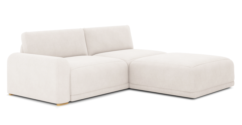 Carle 3-seater with left armrest and Ottoman - velvet