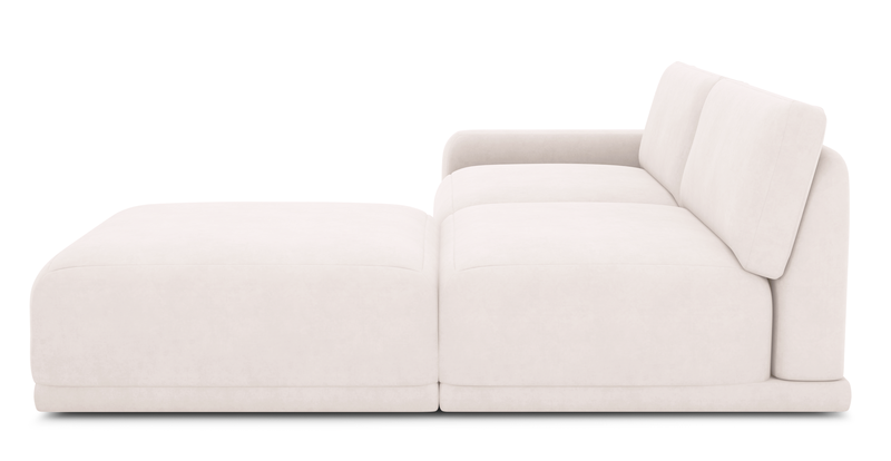 Carle 3-seater with left armrest and Ottoman - velvet