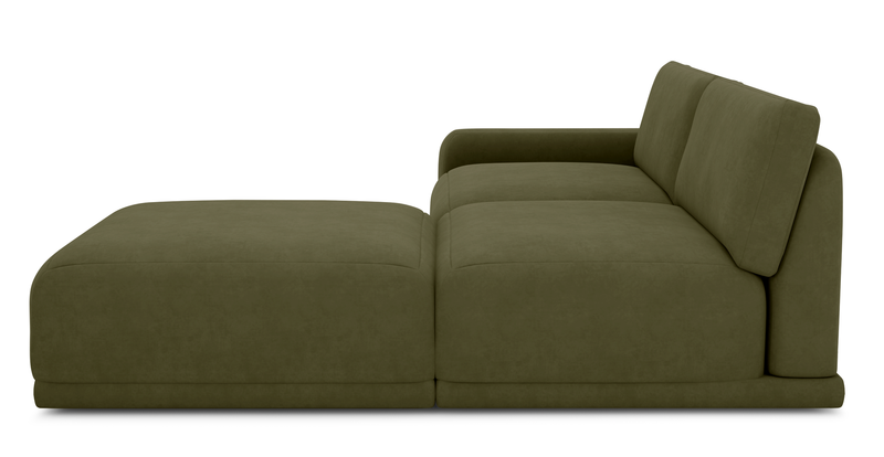 Carle 3-seater with left armrest and Ottoman - velvet