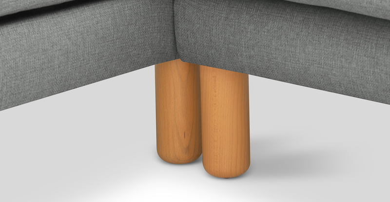 Klem 306 x 171 Sectional Cylindrical Wooden Leg - Fabric