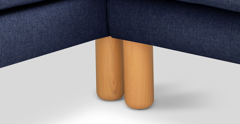 Klem Slim 266 x 171 Sectional Cylindrical Wooden Leg - Woven