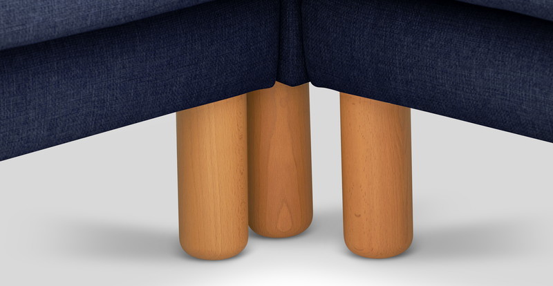 Klem 210 x 290 Sectional Cylindrical Wooden Leg - Fabric