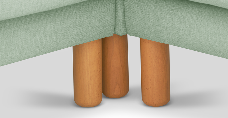 Klem 290 x 264 Sectional Cylindrical Wooden Leg - Fabric