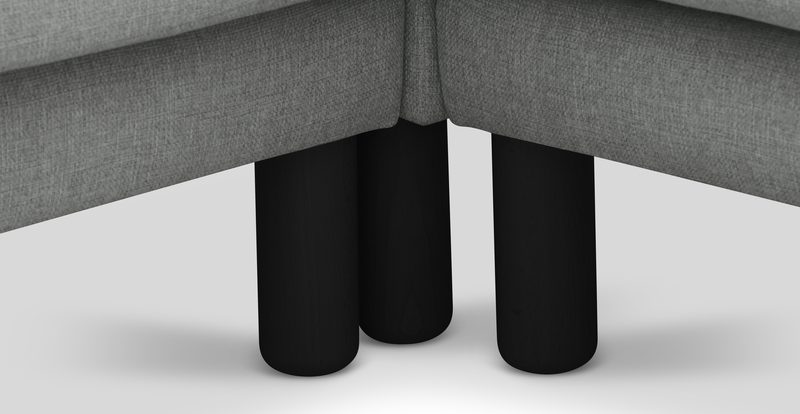 Klem 210 x 290 Sectional Cylindrical Wooden Leg - Fabric