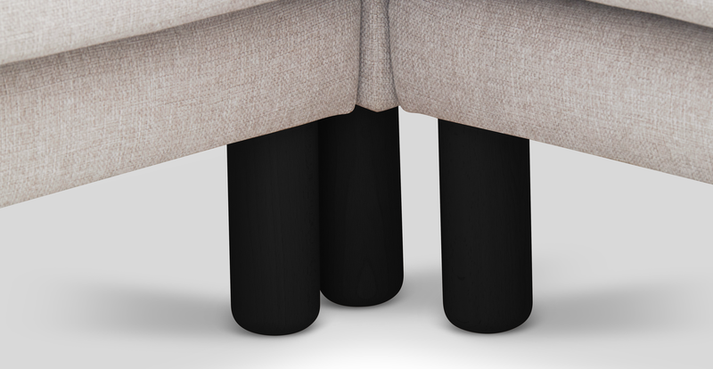 Klem 210 x 290 Sectional Cylindrical Wooden Leg - Fabric